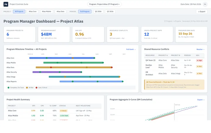 Program Manager Dashboard — sample design
