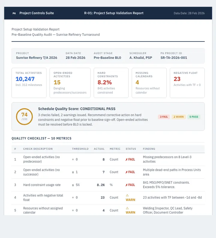 Project Setup Validation — sample design