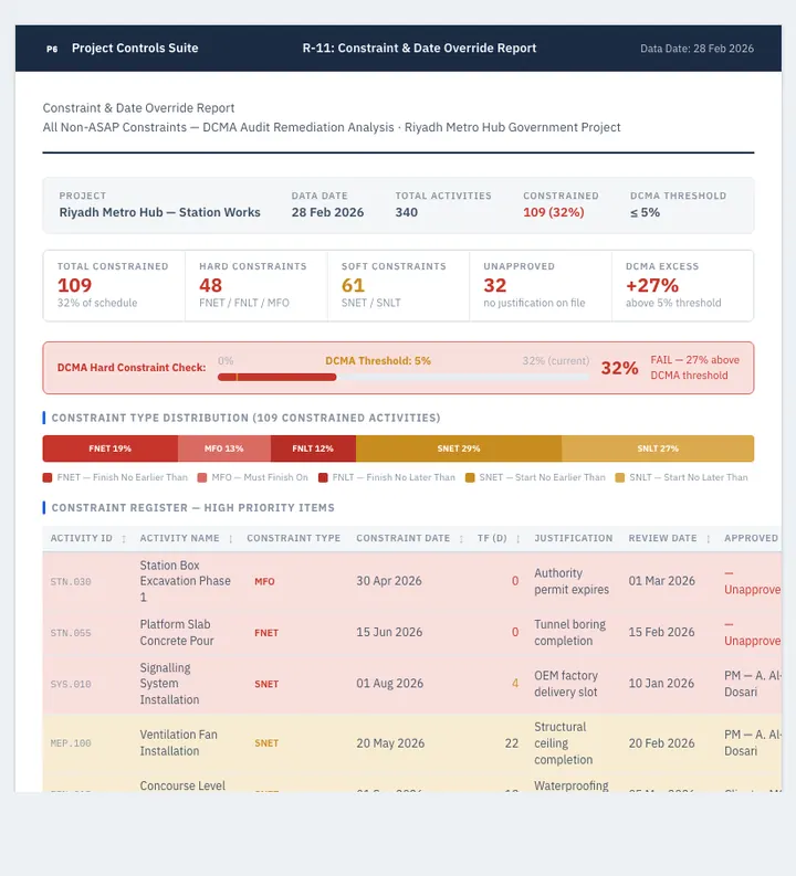 Constraint & Date Override — sample design