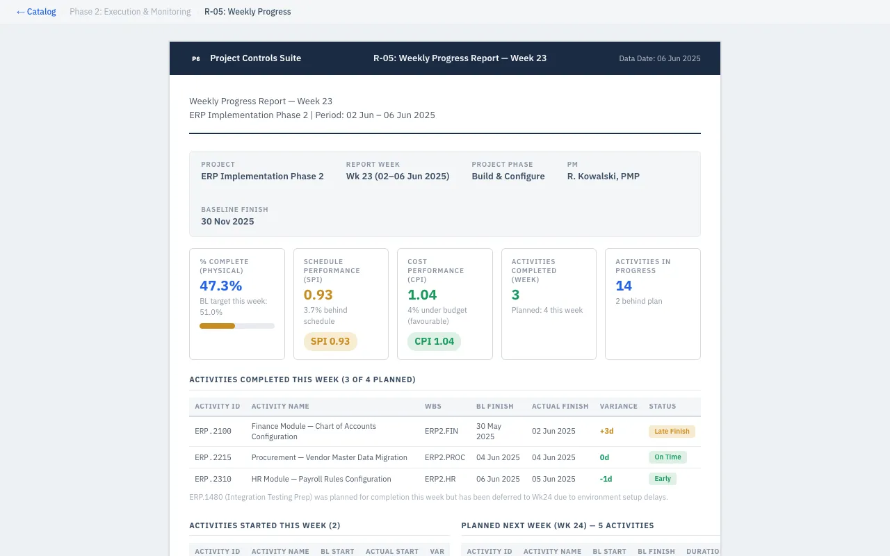 Weekly Progress Report